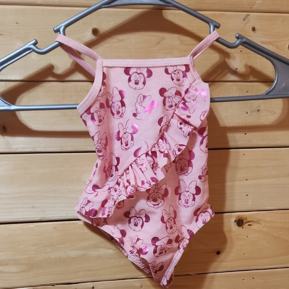 Disney Minnie Mouse Metallic Swimsuit Size 3/ Months NWT